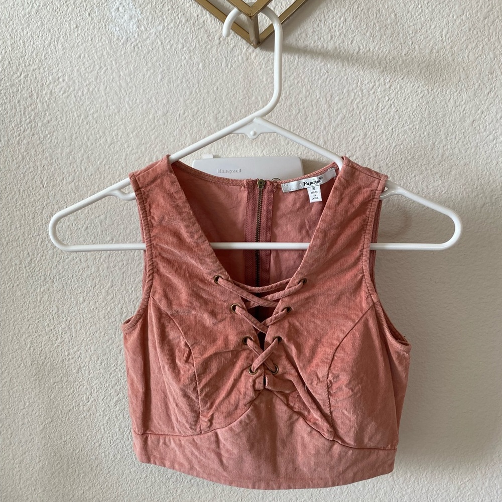 Papaya Dark Pink Crop Top